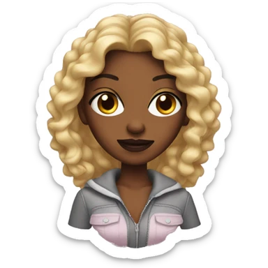 girl with slay nails  sticker