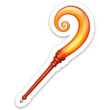 magic wand with orange red wave sticker