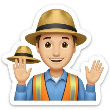 homme créole réunionnais  avec chapeau embouteillage route  sticker