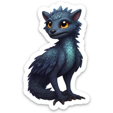  Scaly Cute Edgy Realistic Rare Fantasy Fluffy Slim Vernid-Trico-Melprin-species by LiLaiRa, by Falvie, full body sticker
