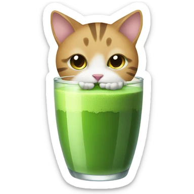 A cat drinking matcha sticker