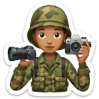 
wildlife photographer, camouflage clothe sticker
