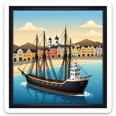 an old city american port sticker