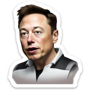 Elon musk sniffing powdered sugar  sticker