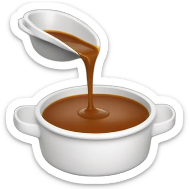 pouring gravy from ramekin sticker
