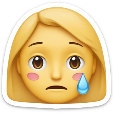 simple emoji icon, not a sticker,
single compact symbol,
simplified human face with small tears,
second simplified face nearby showing support,
very minimal emotion,
readable at 32x32 pixels,
flat pastel colors, thick outline,
transparent background, no gradients sticker