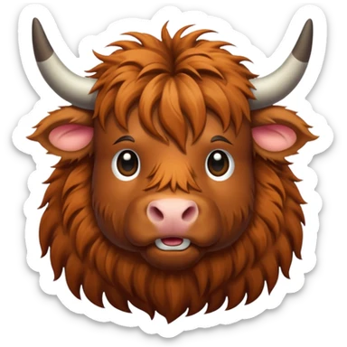 Single color highland cow emoji sticker