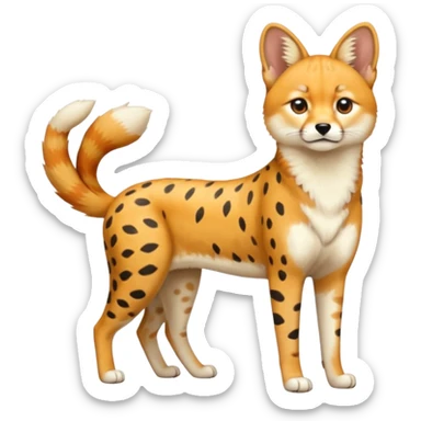 Cheetah-serval-shiba-inu-hybrid, full body sticker