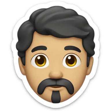 Olive skin bald man with long black beard sticker