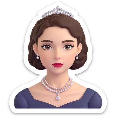 Sophisticated British young woman with classic style, tasteful makeup and delicate jewelry sticker