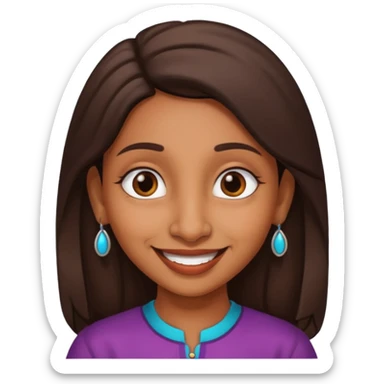 a indian girl with a big nose sticker