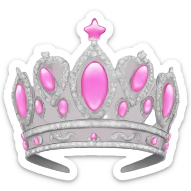 pink and silver princess tiara sticker