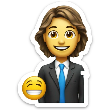 Real estate agent in front of a house with for sale sign  sticker