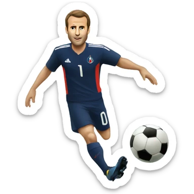 Macron qui joue au foot sticker