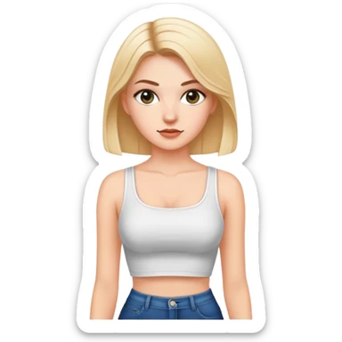 White girl wearing crop top sticker