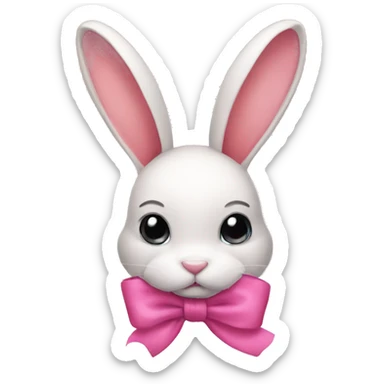 pink bow bunny sticker