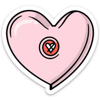 Wu-Tang Clan W symbol inside a heart sticker