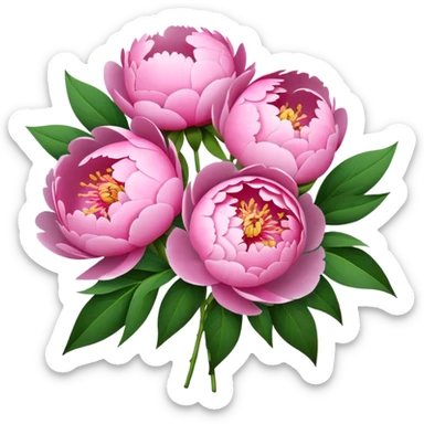 a bouquet of peonies in a paper sticker