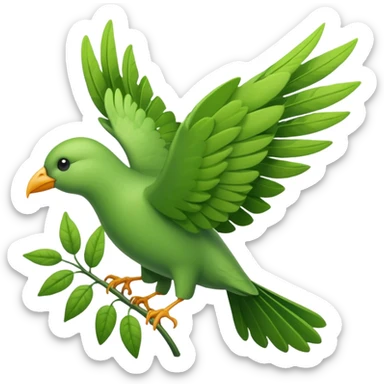 Plant in Shape of a bird flying, leaves wings sticker