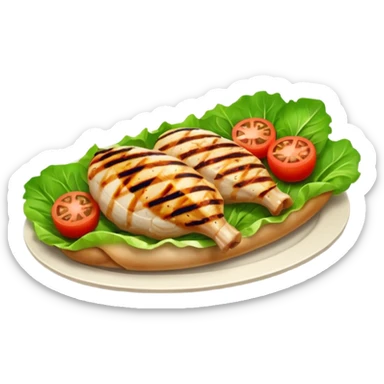 Lettuce wrapped grilled chicken with grilled chicken breast, tomato, lettuce. sticker