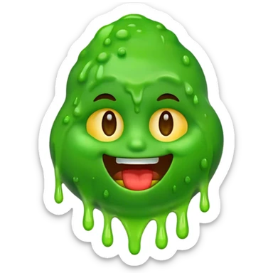an hot emoji face with slime pouring out the mouth sticker