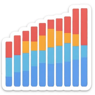 bar chart with Google colors sticker