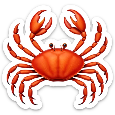A crab with eight legs and two pincers sticker