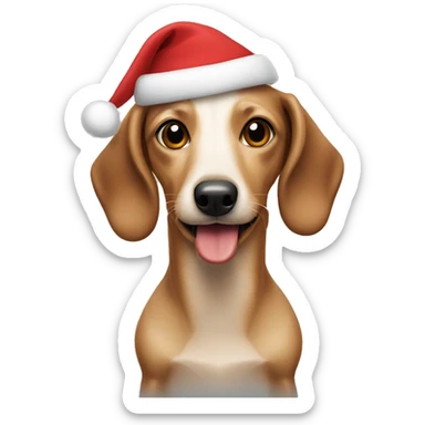 Christmas dog wiener dog sticker