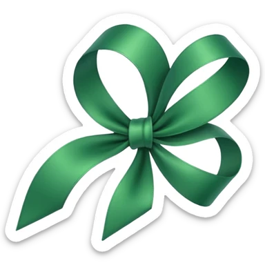 looped green ribbon sticker