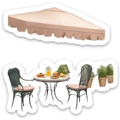 Terrasse Parisienne (deux chaise et une table) sticker