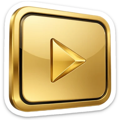 gold youtube play button sticker