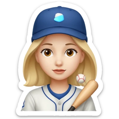 baseball hatted girl sticker