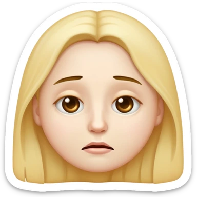 insomnia tired face emoji with dark circles under eyes on blue background sticker