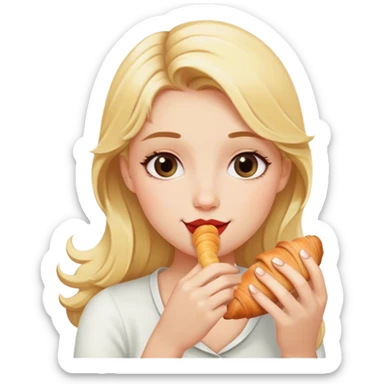 pretty pairis blonde girl croissant sticker