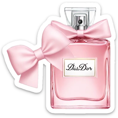 Light pink Miss Dior perfume with bow sticker