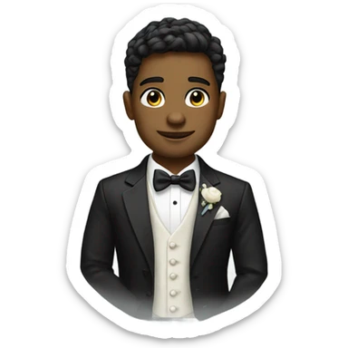 formal boys in stylish attire wedding sticker