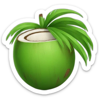 Green coconut sticker