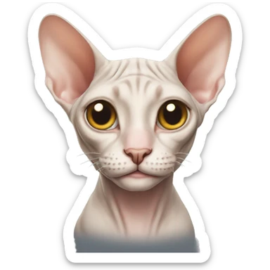 A smiling sphynx cat sticker