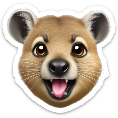 a hyrax sticking its tongue out sticker
