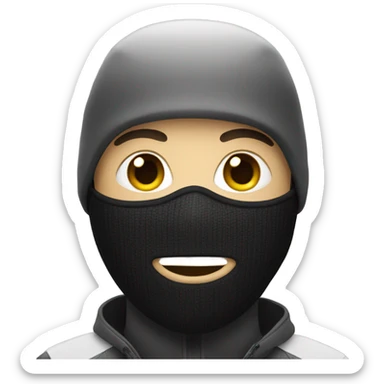 Light skin guy wearing a bike ski mask sticker