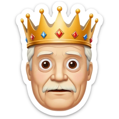 White old man with a Burger King crown on  sticker
