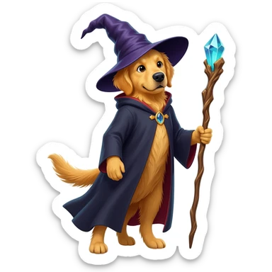 Dog wizard sticker