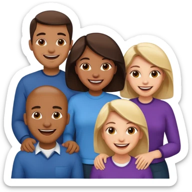 a group of 5 people all of diiferent ages  3men  2 women sticker