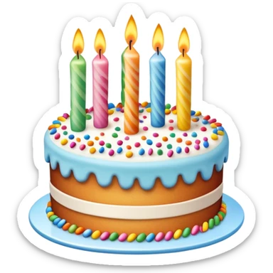 birthday cake with candles sticker