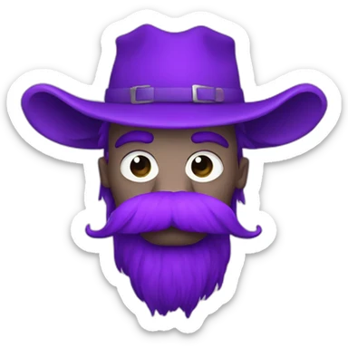 purple yak moustache sticker