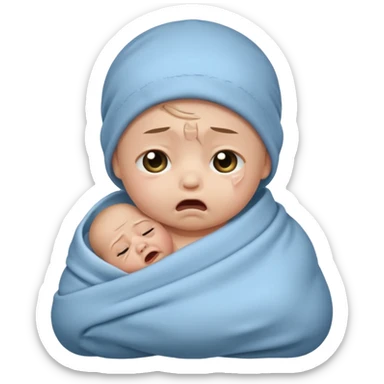 swaddled baby crying sticker