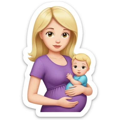 woman with tiny baby bump, early pregnancy sticker