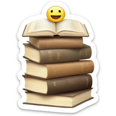 Cute beige book stack with 4 books sticker