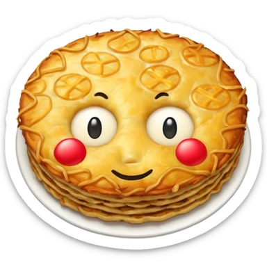 swiss rösti, round, gold and crispy, NO eyes and mouth sticker