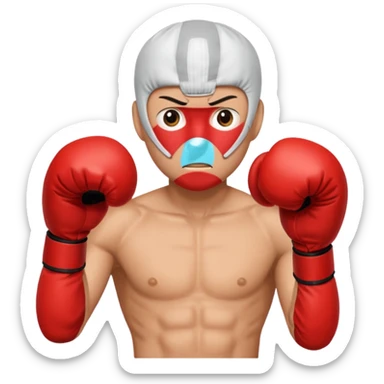 Saitama red hand punch with a boxing glove sticker